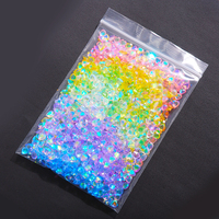 100 Pcs Color Mixed Transparent Love Crystal Diamond 5mm Heart Acrylic Shining Point Bottom Rhinestones For Clothes Shoe DIY
