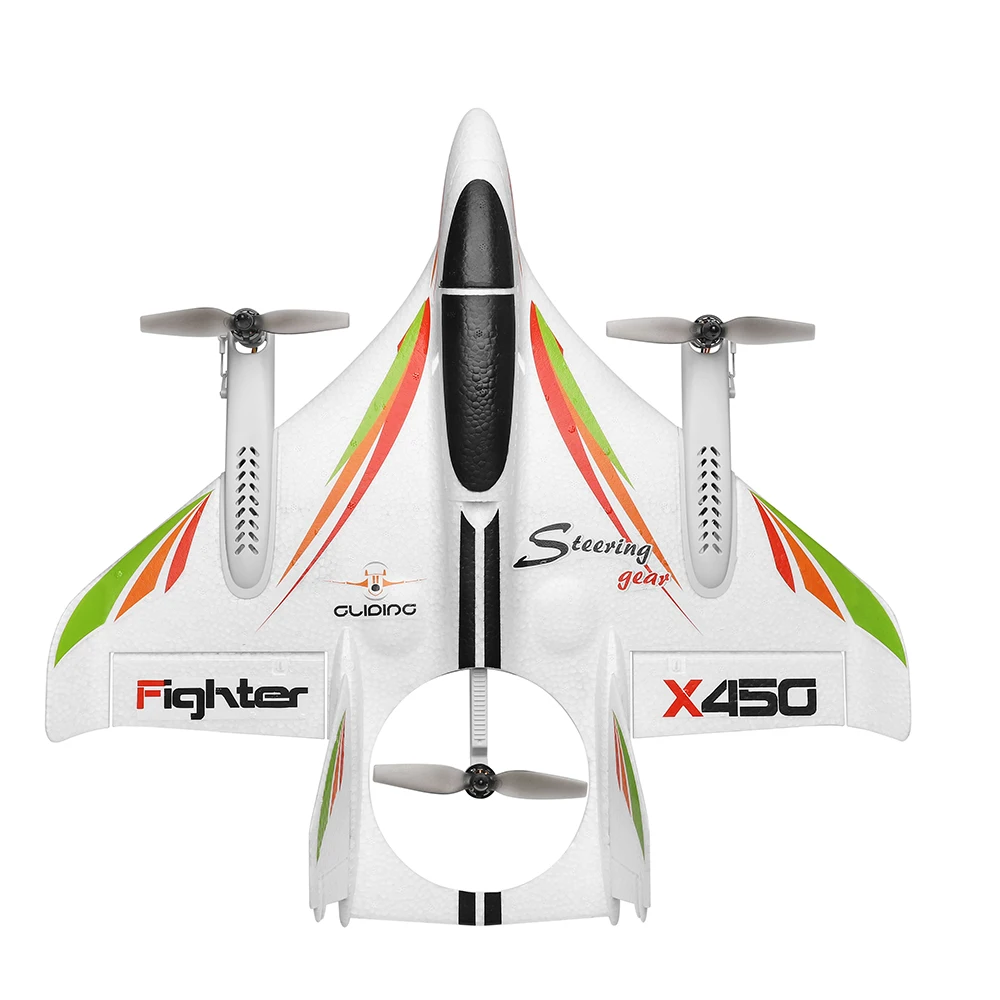 WLtoys XK X450 2.4G 6CH 3D/6G RC Airplane Brushless Motor Vertical Take-off LED Light RC Glider Fixed Wing RC Plane Aircraft RTF