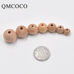 12-30mm Natural Color Beech Round Balls Spacer Beads Loose Beads Custom Crafts Supplies Jewelry Making Bracelet Accessories