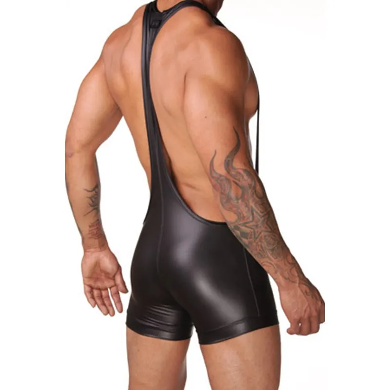 Male Latex Underwear Erotic Sissy Pants Patent Leather Fetish Men Tight Jumpsuits Pants BDSM Gay Porno Lingerie for Polo Dance