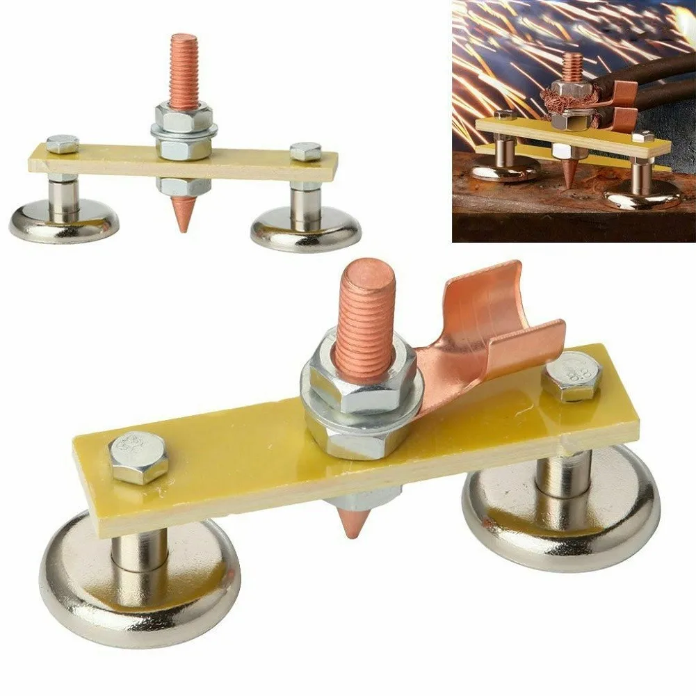 Double Welding Magnet Head Ground Clamp Magnetic Support Clamp Holder Fixture Strong Welder Large Suction Absorbable Weight N35