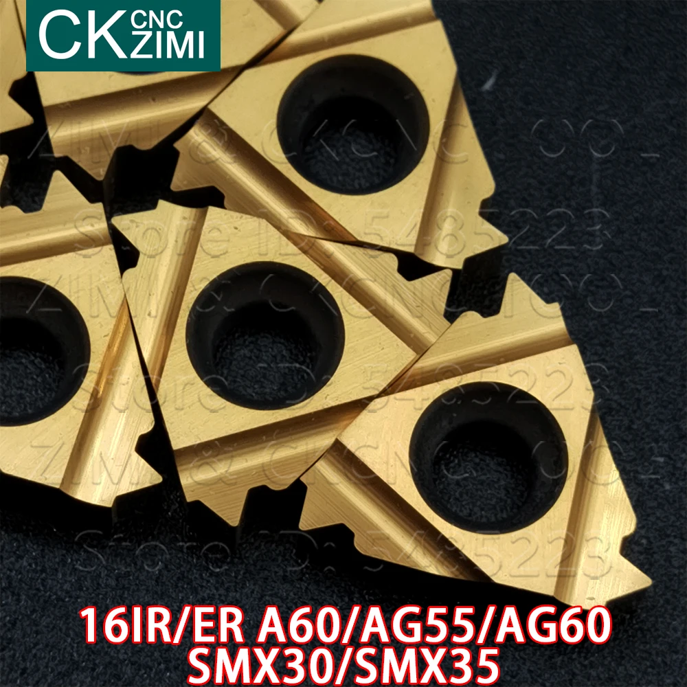 16IR 16ER A60 AG55 AG60 SMX30 SMX35 Internal Benang Eksternal Turning Sisipan CNC Alat Sisipan Ulir Mengubah Sisipan
