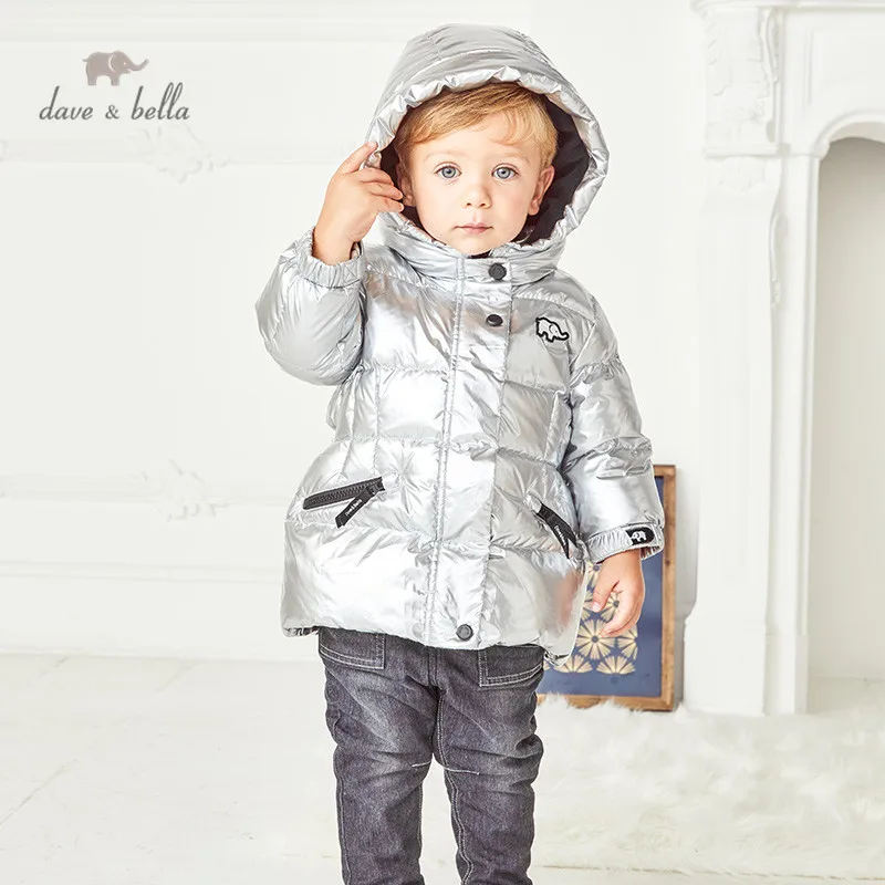 

DB14860 dave bella winter baby unisex fashion solid hooded down coat children 90% white duck down padded kids jacket