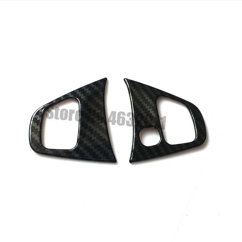 For Renault Captur 2013-2016 High-quality ABS Carbon Fibre Steering Wheel Button Sequins Molding Cover Trim accessories 2Pcs