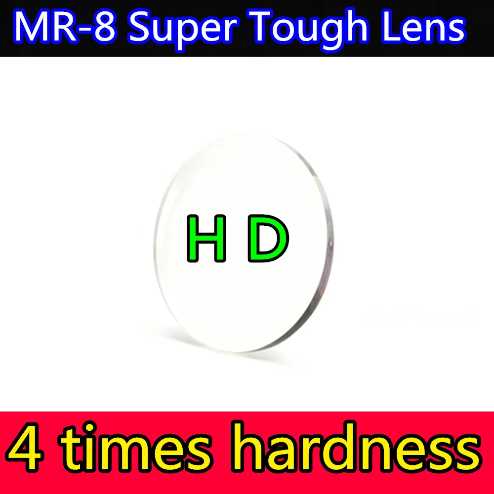 1.56 / 1.61 / 1.67 / 1.74 Aspherical Radiation Proof Myopia Optical Lens 4 Times Hardness MR-8 Tough Prescription Lenses for Men