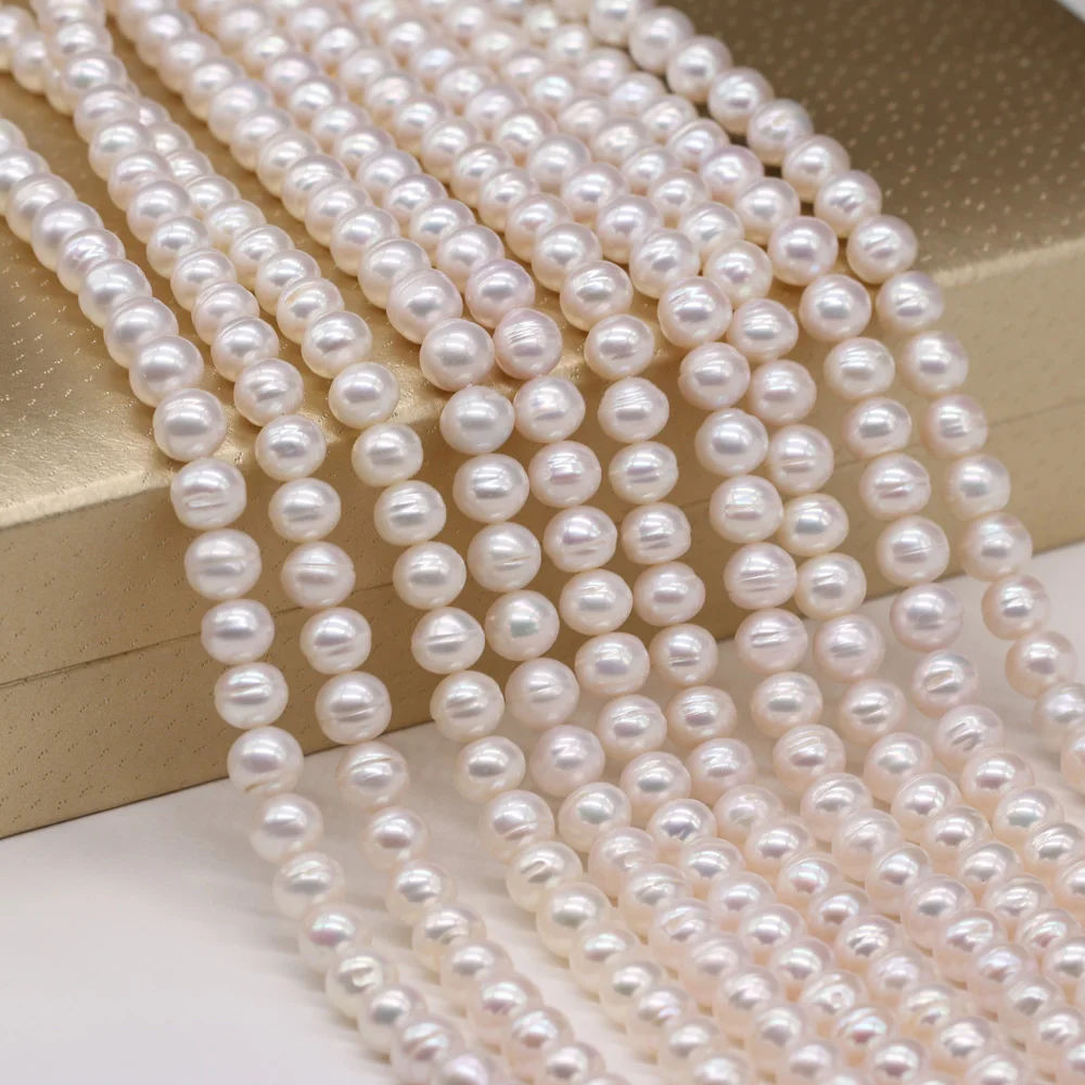 Natural Freshwater Pearl Round Loose Beads 8-9 MM For Jewelry Making DIY Necklace Bracelet Earrings Accessory