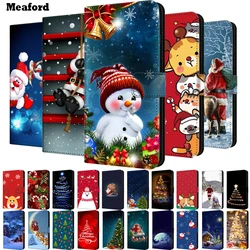 Leather Christmas Covers For Xiaomi Redmi Note 13 Pro Plus 5G Case Note 12 Pro+ Cute Flip Wallet Covers For Redmi 12 5G 4G 13 R