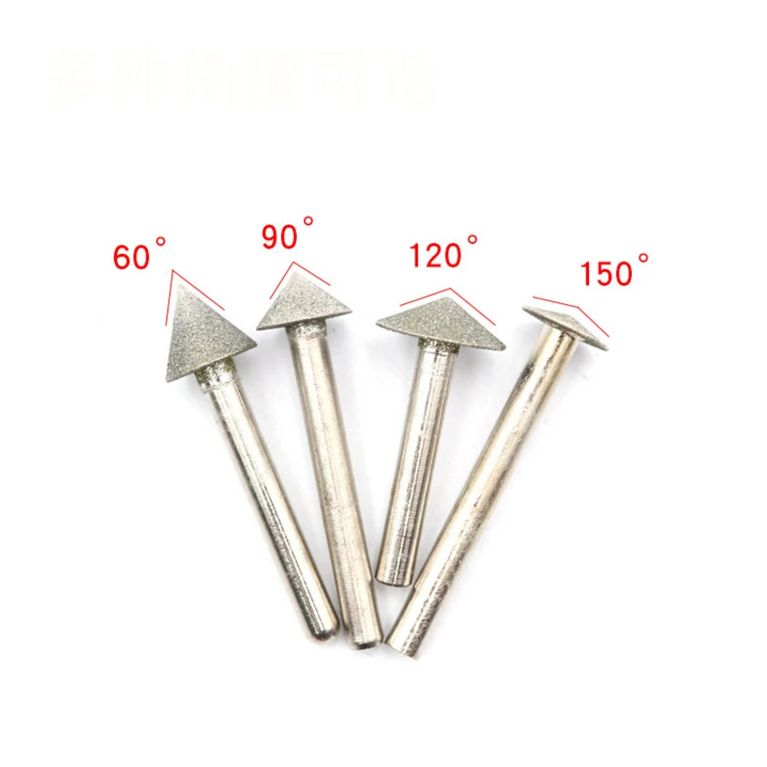 Electroplated diamond umbrella chamfering cone grinding head stone trimming reaming grinding head apple round grinding deburring