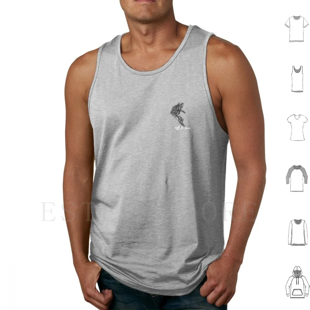 White-Out Snowboarder Tank Tops Vest Snow Snowboard Ski Skiing Sports Cold Etched Black And White Black White Snowing