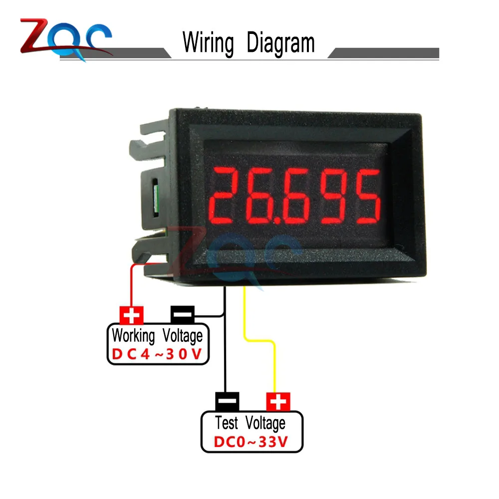 0.36 inch LED Digital Voltmeter DC 4 -30V High Precision 5 Bits Voltage Tester DC 0.000 -33.000V Volt Panel