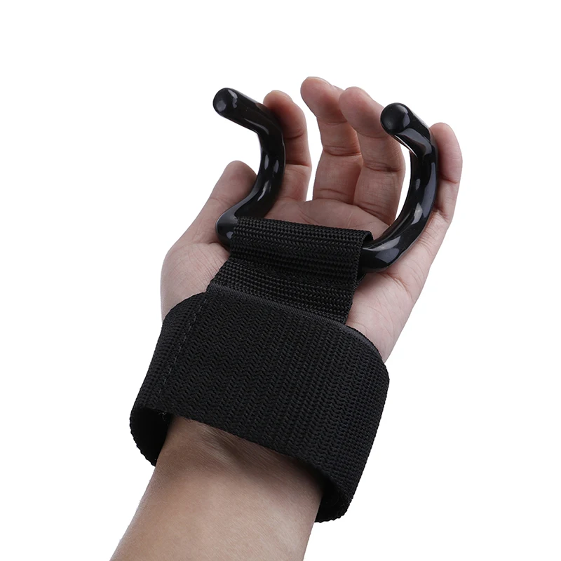 Adjustable Unisex Strong Steel Hook Grips Straps Weight Lifting Strength Training Gym Fitness Black Wrist Support Lift Straps