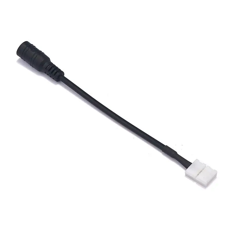 8mm 10mm 2 Pin Female 5.5*2.1mm DC 12V Jack Connector Cable Wires Adapters For SMD 3528 2835 Single Color LED Strip