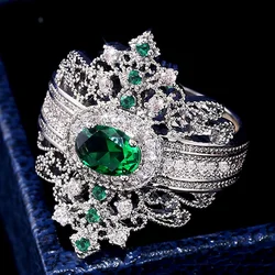 Huitan Ancient Egypt Luxury Crown Shaped Cocktail Party Rings For Women Hyperbole Jewelry Wholesale Lots&Bulk With Size 6-10