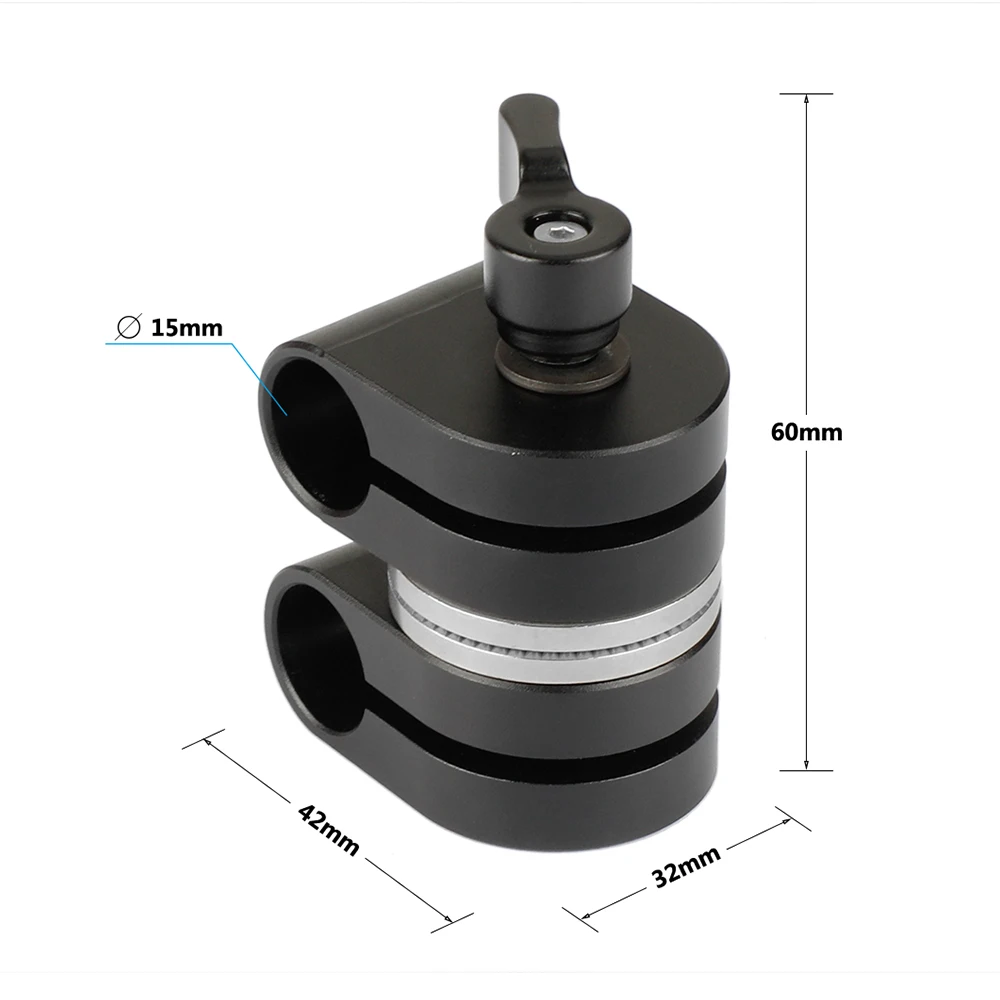 Camgate podwójny zacisk pręta 15mm z adapterem rozeta ARRI do lustrzanki cyfrowe klatki na ramię 15mm System wspornik szyny DIY