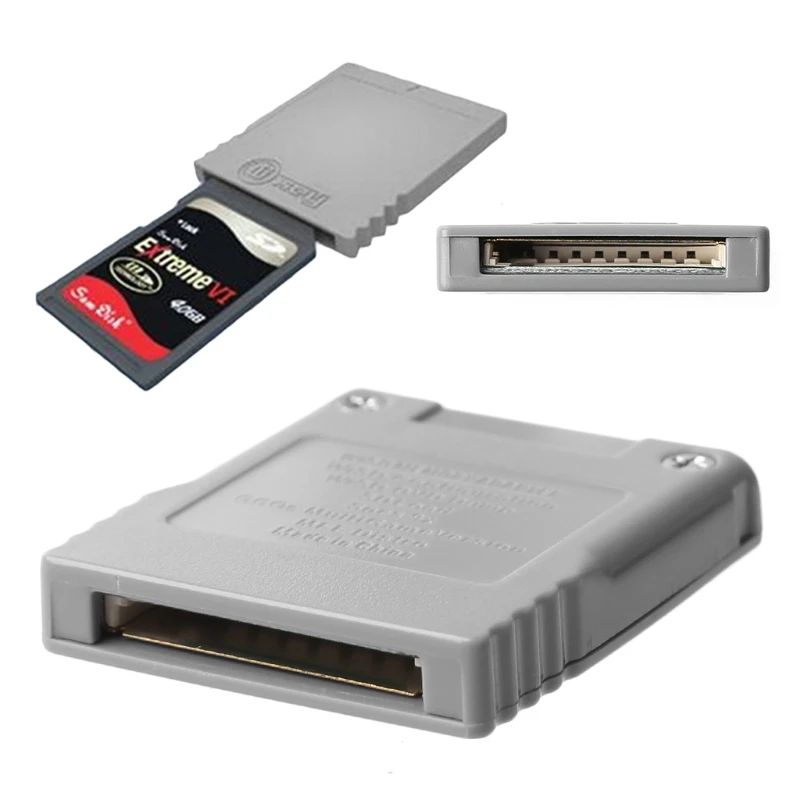 Adaptador convertidor de lector de tarjetas de memoria Flash SD para consola Nintendo Wii NGC