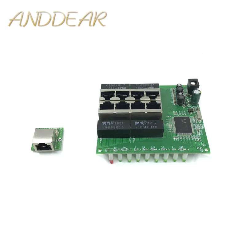 Oem-interruptor ethernet de 8 portas, 8 portas, hub 10/100/1000 m, placa pcb de 8 pinos