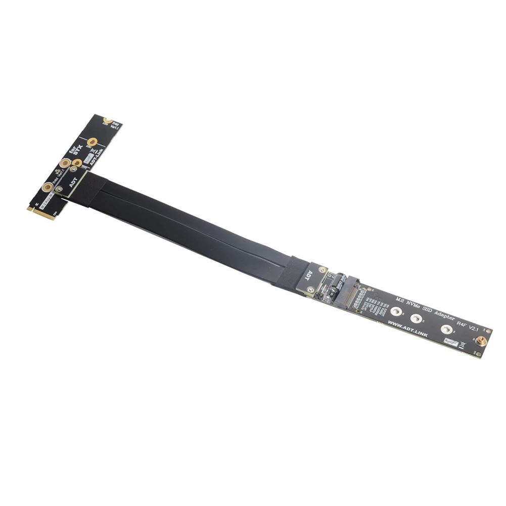 

M.2 NVMe SSD Solid State Drive Extension Cable Extender 90 Degree Angled Supports PCI-E 3.0 x4 Full Speed