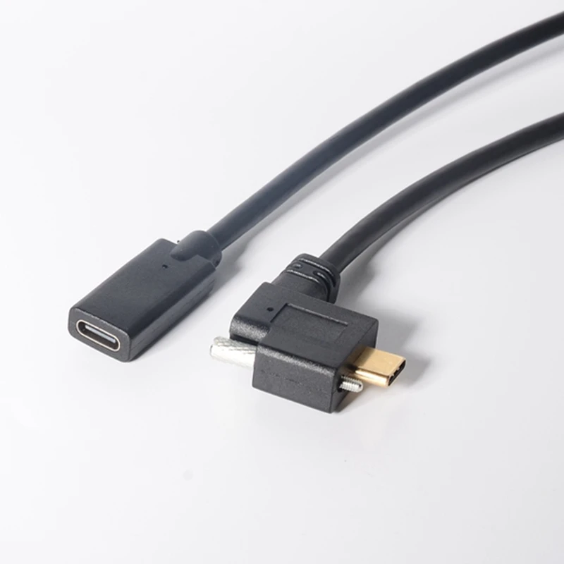 Góc 90 Độ USB Type C Cáp Nối Dài bảng Điều Khiển Gắn Khóa Vít USB-C Với Sợi Dây Cáp Nối Dài Cho Công Nghiệp Camera