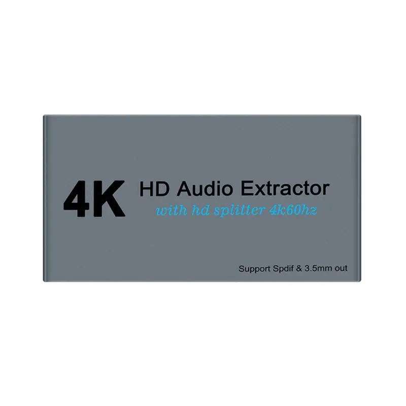4K Splitter 1 ใน 2 AUX Extractor 3.5 มม.สเตอริโออะแดปเตอร์แปลงQ81F