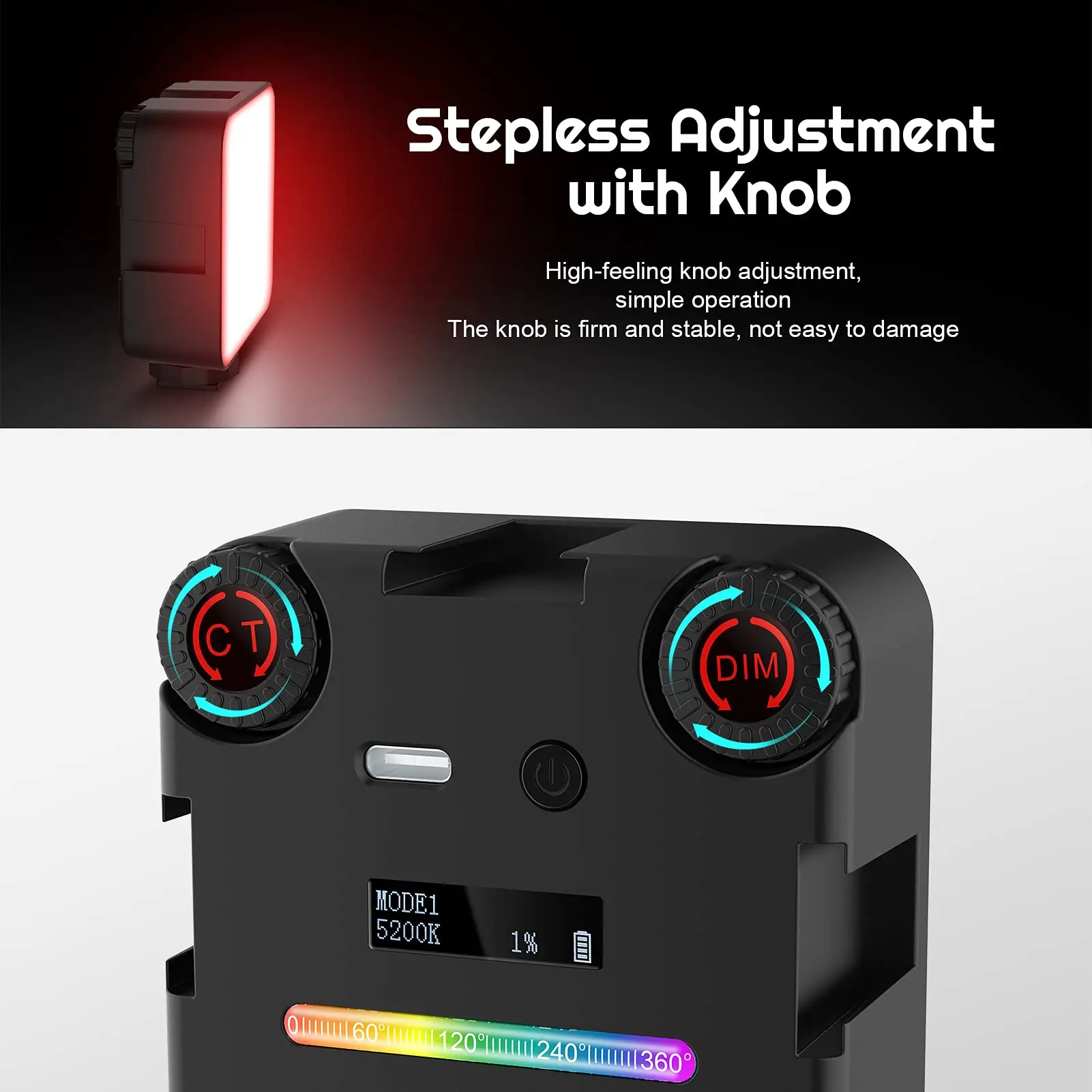 64RGB كاميرا ليد صغيرة ضوء 2500mAh قابلة للشحن LED مصباح لوحة صور فيديو الإضاءة أضواء الفيديو Vlog ملء ضوء لايف