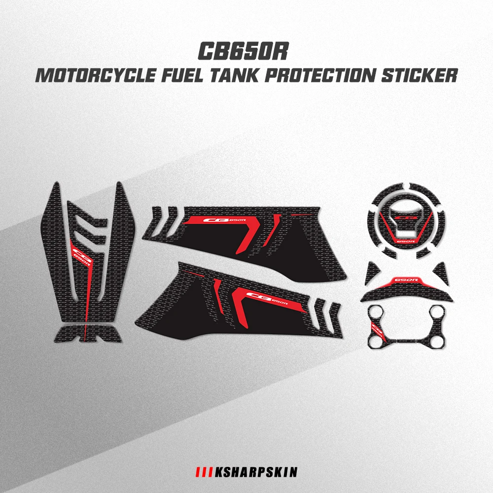 

3D carbon fiber Motorcycle stickers protection decal font reflective fuel tank side sticker for Honda CB650R 2019-2020 CB 650R