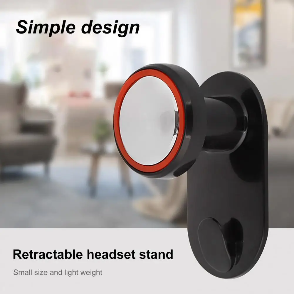 Headphone Holder Over Ear Headsets Retractable ABS Headphones Stand Telescopic Hanging Bracket with Wired Headphones Cable Hook