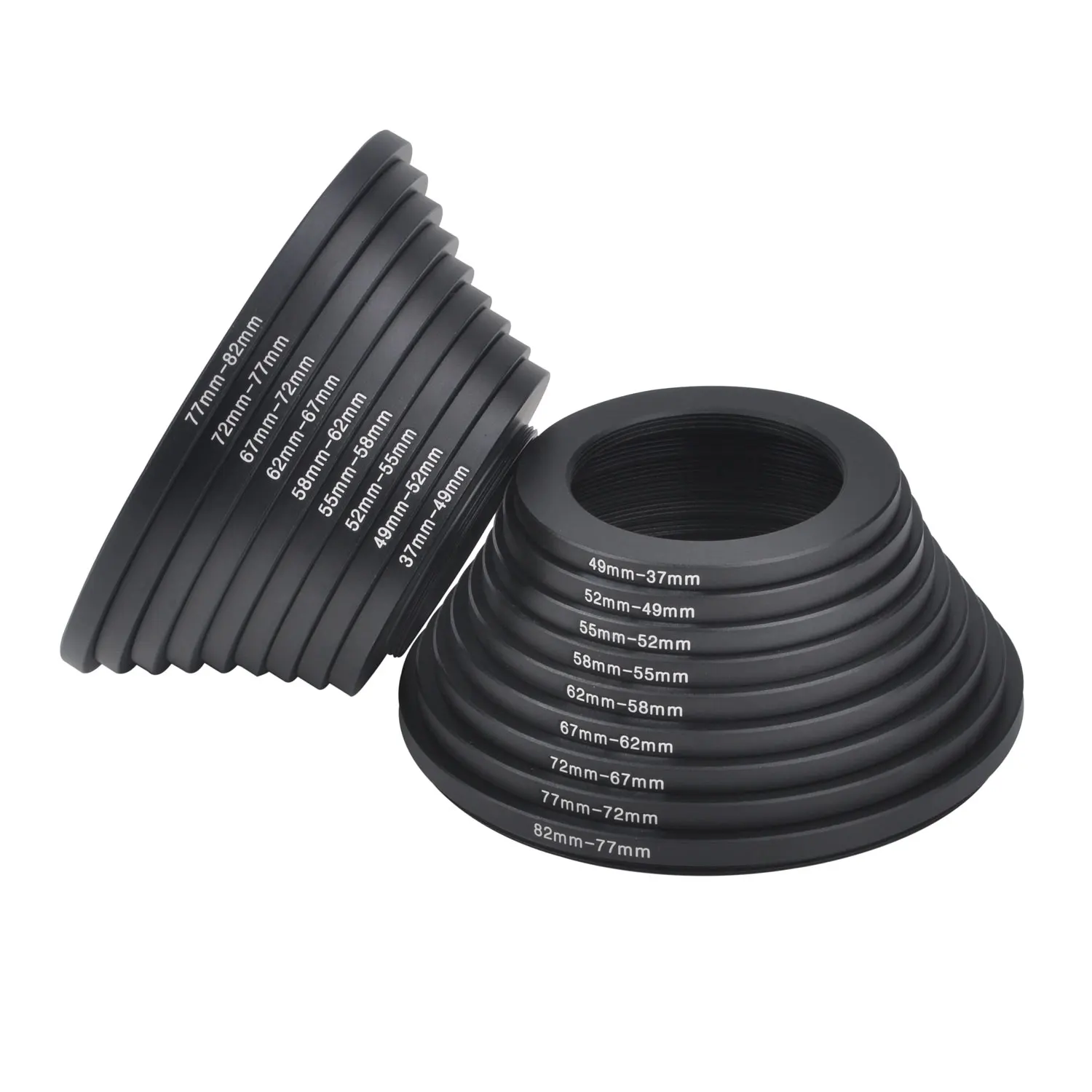 Pickle Power ชุดห่วงอะแดปเตอร์เลนส์ขึ้น/ลง18ชิ้นสำหรับเลนส์กล้อง Nikon Sony Canon DSLR 37-49มม. 49-52มม. 52-55มม.