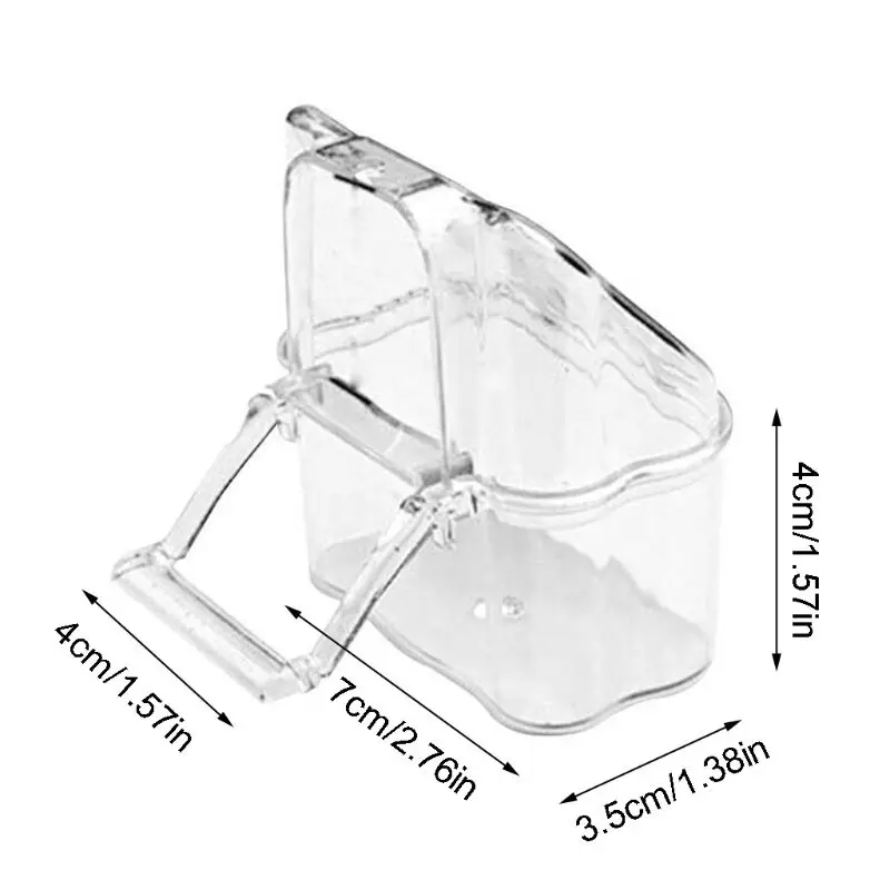 Parrot Bird Transparent Plastic Cup Bowl Company Clean Water Waterer Box Bird Accessory for Parakeets Canarie