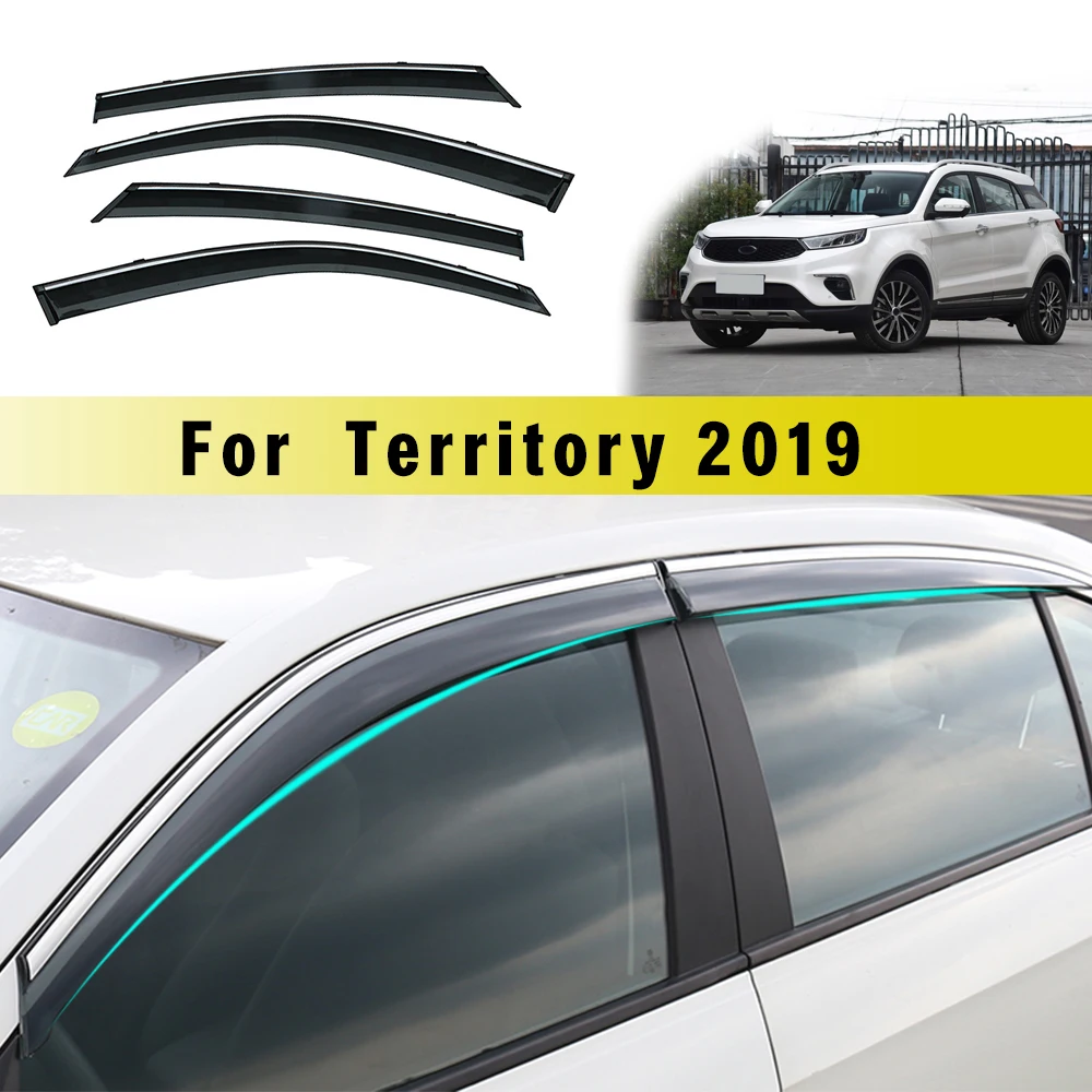 ABS Smoke Car Window Visor, Sun Rain Guard, defletores de vento, acessórios para carro, apto para JMC S300, Ford Terrain 2019, 4 pcs