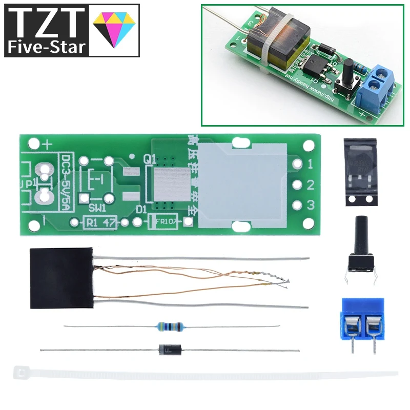 HV-1 Hochspannungsgenerator Lichtbogenzündungs-DIY-Kit Lichtbogengenerator Zigarettenanzünder-Kit DIY Hochspannungsmodul DC 3-5V Feuerzeug – Detail 10