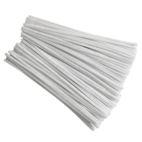 100 Pcs 30cm creation pipe cleaners, white