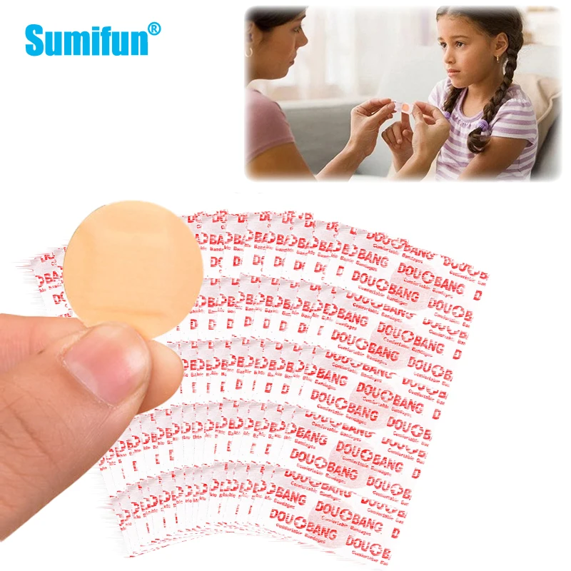 

50Pcs Round First Aid Waterproof Healing Wounds Adhesive Bandage Band Aid Wound Plaster Sterile Hemostasis Stickers