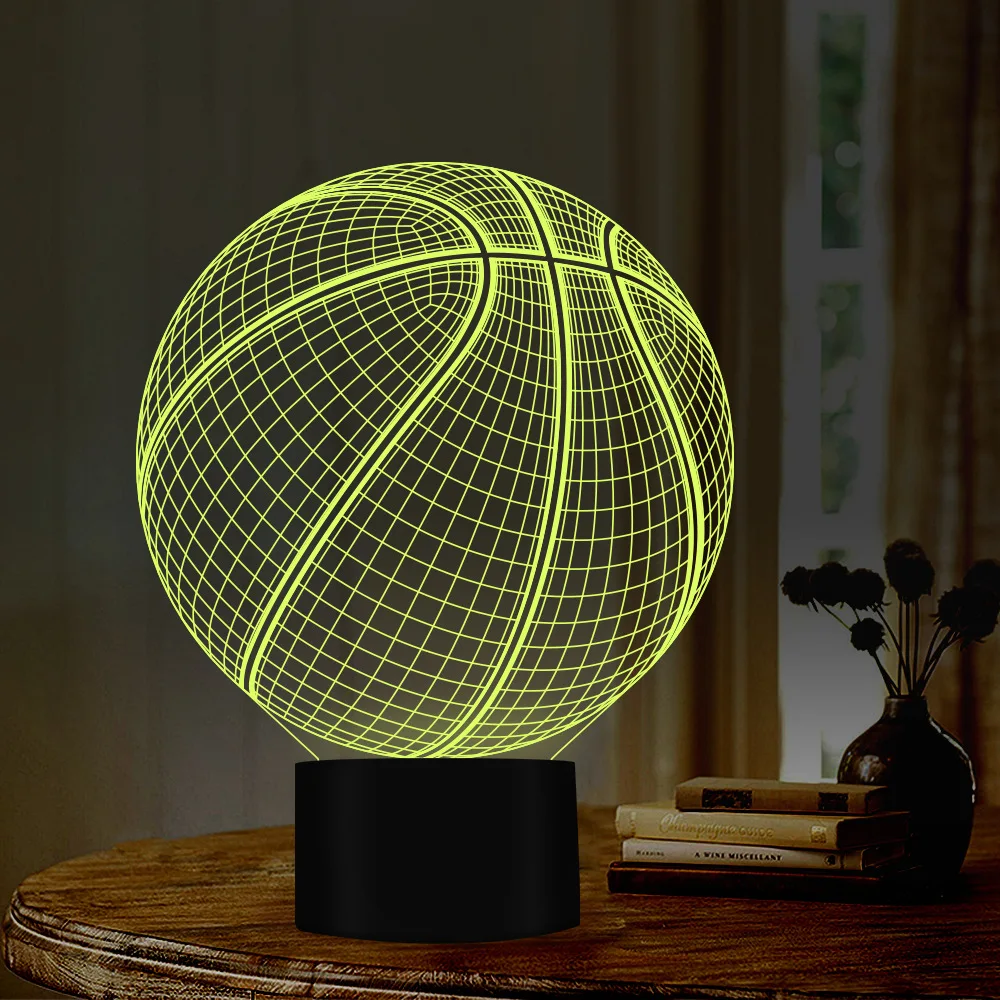 

Cool 3D Basketball LED illusion Touch Usb 7 Color Change Lamp Bedroom Night Light Best Child Boys Man Gift Sport Home Decoration