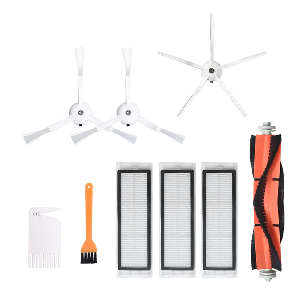 مرشحات الأسطوانة الرئيسية للمكنسة الكهربائية Roborock S5/S6/T6/E2/E35 ، مع الفرش الجانبية والمماسح وملحقات الروبوت