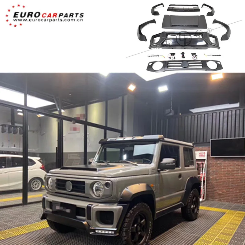 

2019 New Product LB Style Body Kit For Jimny With Hood Fender Flares Front Bumper rear diffuser for jimy