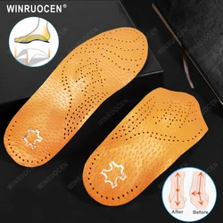 Winruocen Full/Half Inlegzolen Lederen Premium Orthopedische Arch Ondersteuning Voor Platte Voeten Voetmassage Mannen Vrouwen O/X been Half Care Pads