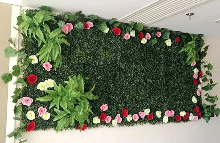 40x60cm Wedding Decoration Grass Mat Green Artificial Plant Lawns Landscape Carpet for Home Garden Wall Decoration Fake Grass