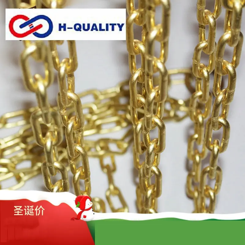 HQ YB01 Standard 2.5/3/4/5/6/8/10/12/14MM Diameter 100% Solid Yellow Brass Explosionproof Link Chain