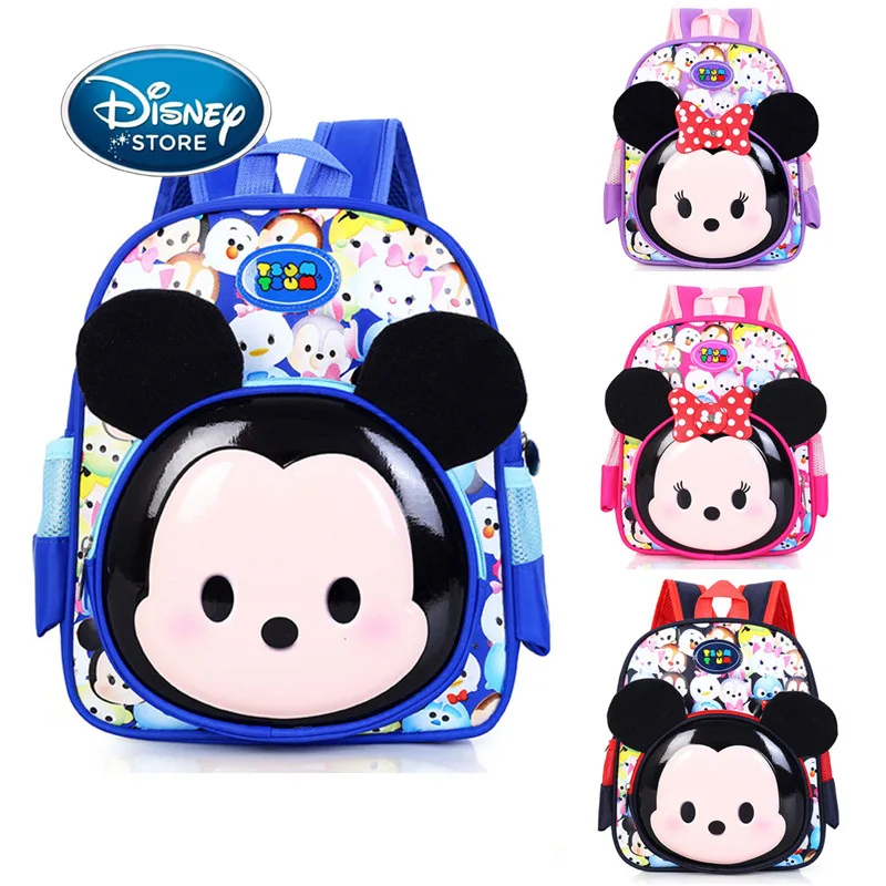 

Disney Mickey Mouse Kid Backpack 3D Tsum Tsum Cartoon Minnie Children School Bag Kindergarten Boy Schoolbag For Preschool Girl