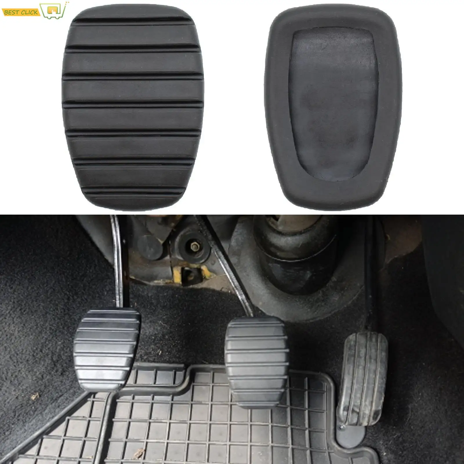 2Pcs Car Brake Clutch Pedal Rubber Pad Cover For Renault Megane Laguna Clio Kangoo Scenic Espace Modus Car-styling Accessories