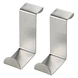 2Pcs Stainless Steel Door Hooks Kitchen Cabinet Hanger for Bathroom Towel Coat Clothes Z Shape Hooks Rack