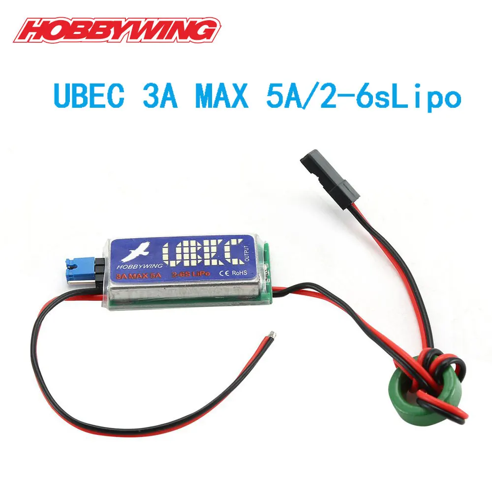 HOBBYWING 2-6s Lipo RC UBEC 3A Max 5A el ruido más bajo RF BEC para RC Car Airplane, receptor LED, Dron de carreras