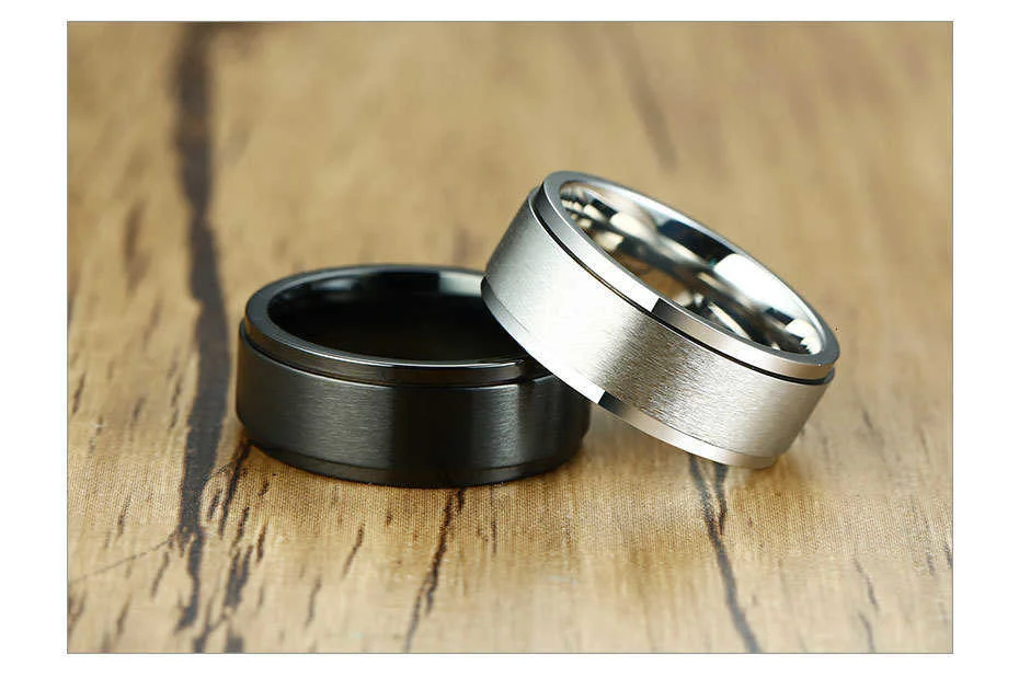 Vnox 6/8 mm Spinner-Ring für Herren, Stressabbau-Zubehör, klassisches Edelstahl-Ehering, lässiger Wikinger-Rune-Sportschmuck – Detail 8