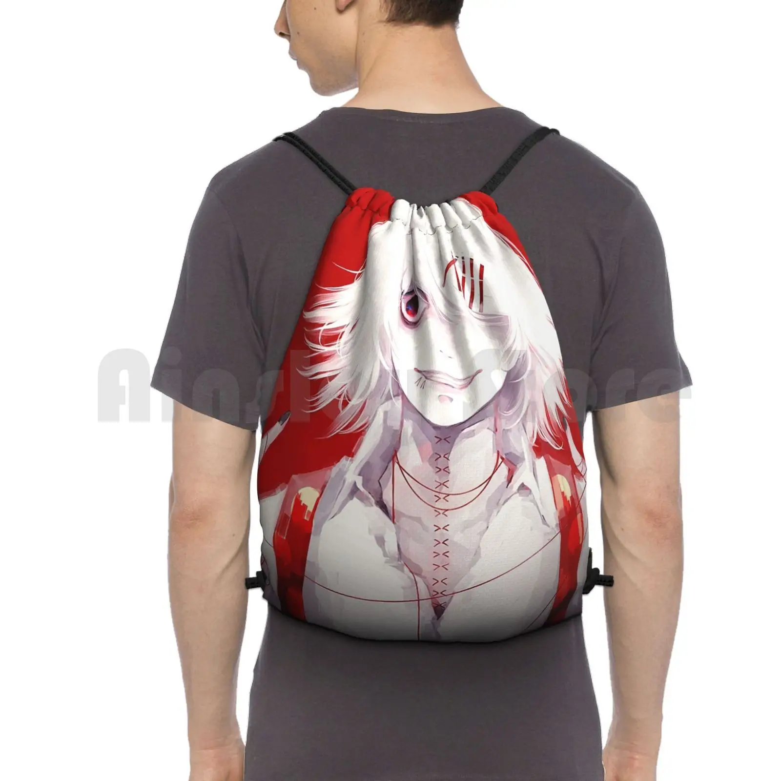 

Рюкзак Suzuya, сумки на шнурке, спортивная сумка, водонепроницаемая сумка Suzuya Tokyo Ghoul с рукавами аниме