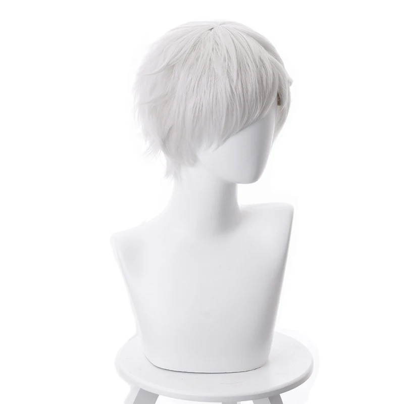 Norman Cosplay Wig Anime Yakusoku no Neverland Silvery White Cosplay Wig The Promised Neverland Norman Cosplay + Wig Cap