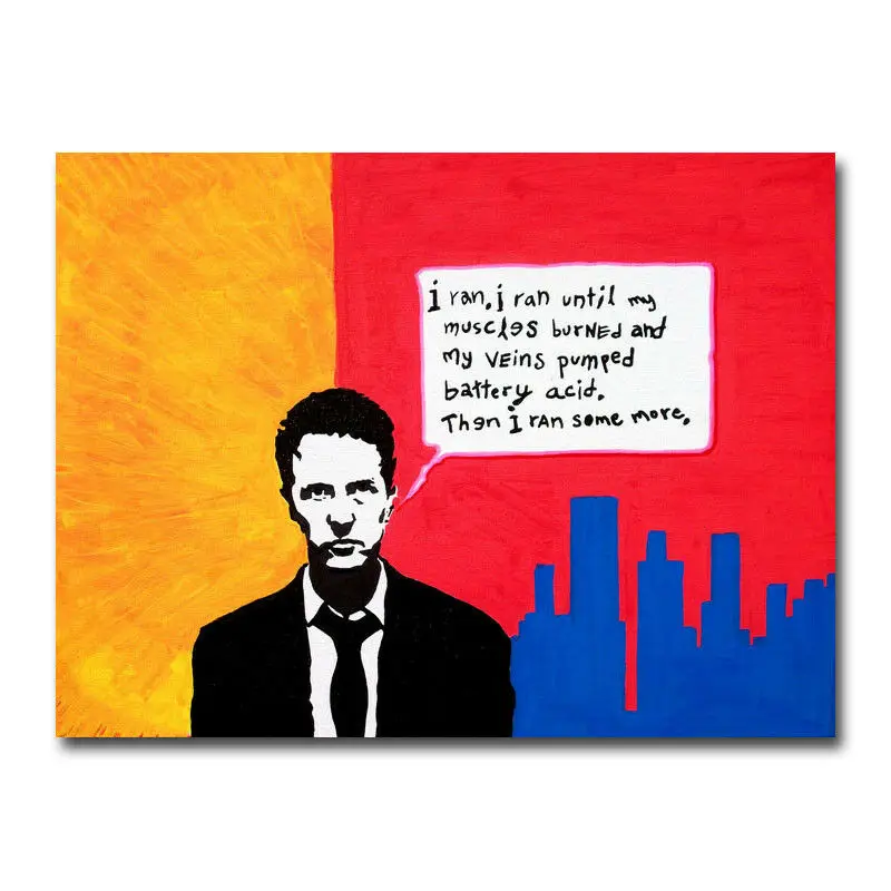 

Fight Club Hot Movie Wall Sticker Silk Poster Art Light Canvas Home Decoration