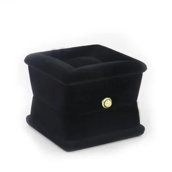 스퀘어 블랙 선물 소파 반지 벨벳 선물 상자, 쥬얼리 포장, 결혼 약혼 디스플레이 홀더, 보관 도매 