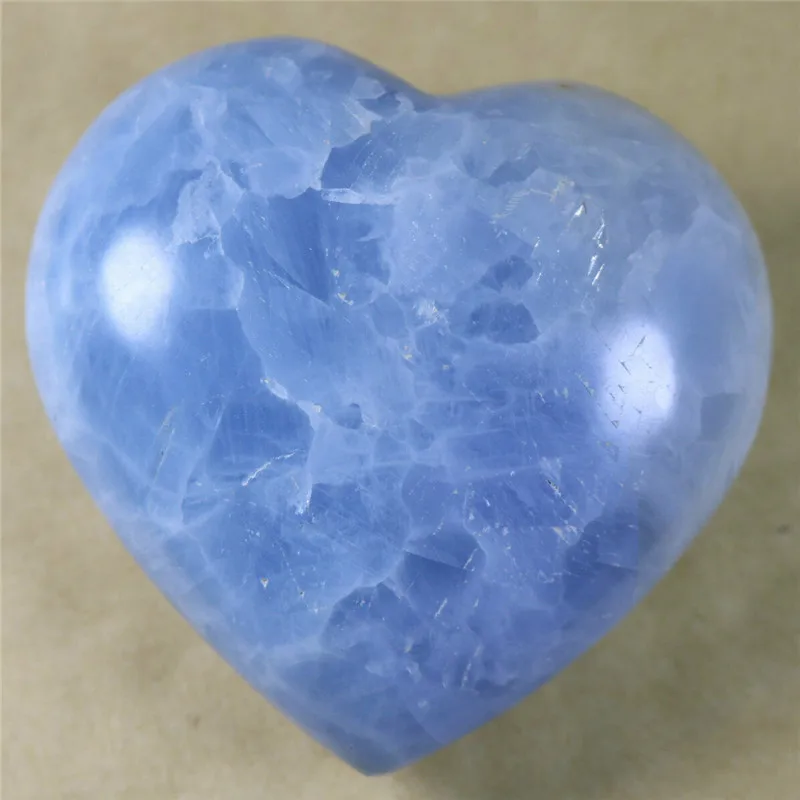 Natural Blue Celestite Stone Quartz Crystal Love Heart Gemstone Reiki