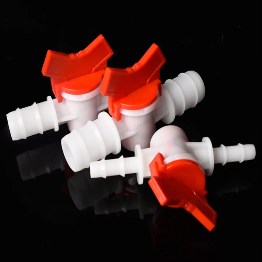 

4 6 8 10 12 16 20 25mm Hose Barbed Two Way Straight Reducing Plastic Ball Valve Aquarium Garden Irrigation Water Flow Control