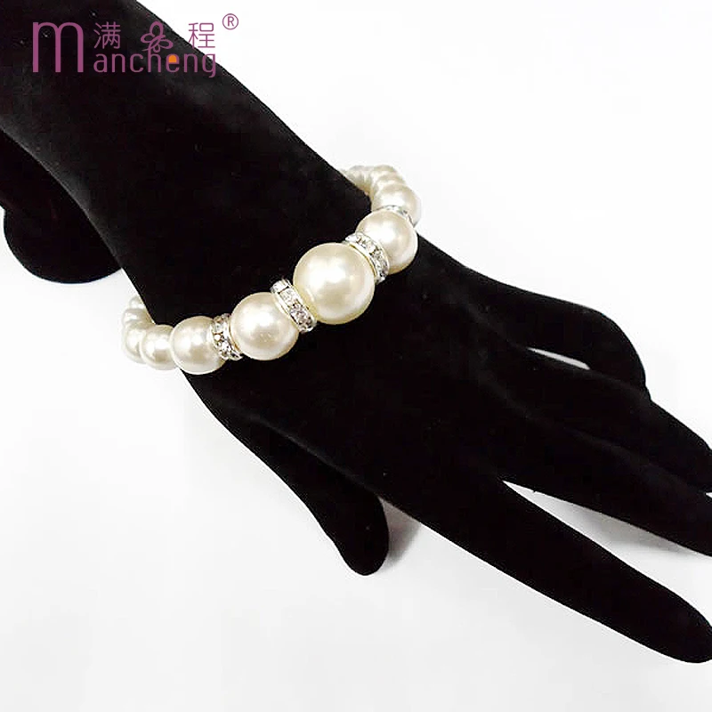 official-website 2 rupees item Trendy Perfectly White Pearl Bracelet Bangle Rope Strand Jerséis Pulseras For Girl Women 2024